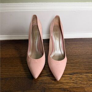 Leather Rose Pink Pointed Toe Pumps -